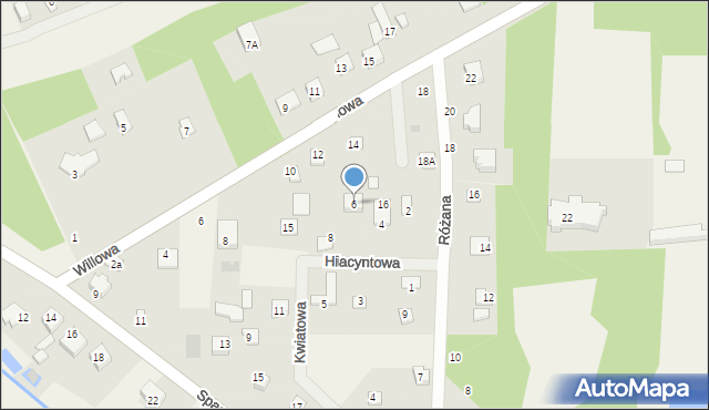 Huta Dłutowska, Hiacyntowa, 6, mapa Huta Dłutowska