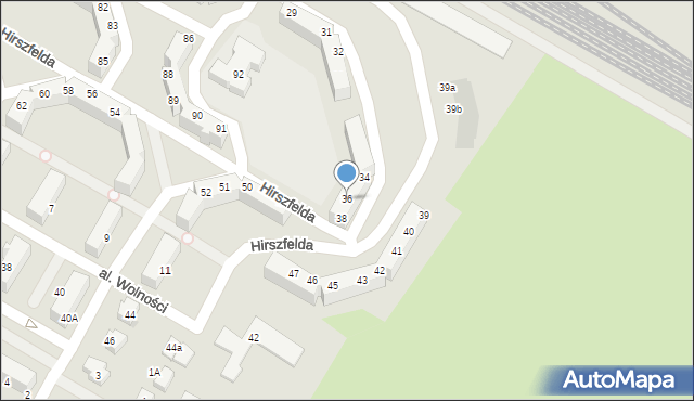 Jelcz-Laskowice, Hirszfelda Ludwika, 36, mapa Jelcz-Laskowice