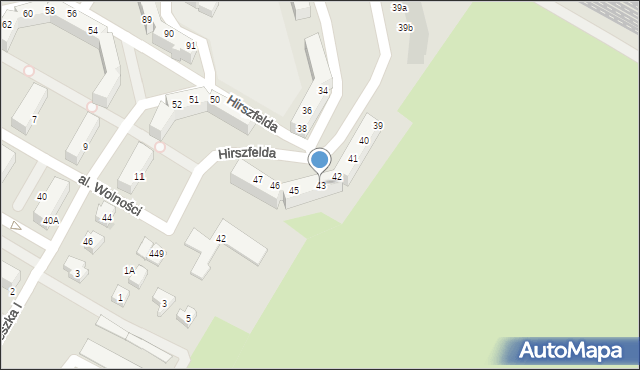 Jelcz-Laskowice, Hirszfelda Ludwika, 43, mapa Jelcz-Laskowice