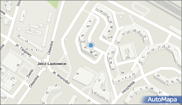 Jelcz-Laskowice, Hirszfelda Ludwika, 4B, mapa Jelcz-Laskowice