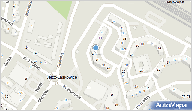 Jelcz-Laskowice, Hirszfelda Ludwika, 4D, mapa Jelcz-Laskowice