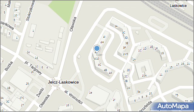 Jelcz-Laskowice, Hirszfelda Ludwika, 4E, mapa Jelcz-Laskowice