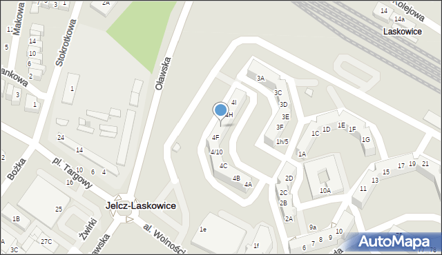 Jelcz-Laskowice, Hirszfelda Ludwika, 4G, mapa Jelcz-Laskowice