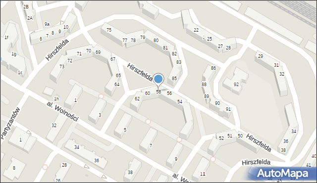 Jelcz-Laskowice, Hirszfelda Ludwika, 58, mapa Jelcz-Laskowice