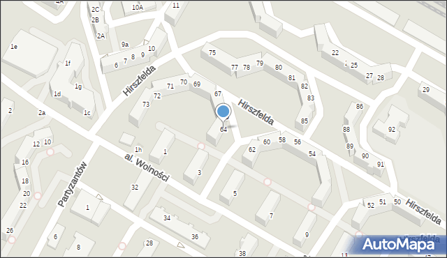 Jelcz-Laskowice, Hirszfelda Ludwika, 64, mapa Jelcz-Laskowice