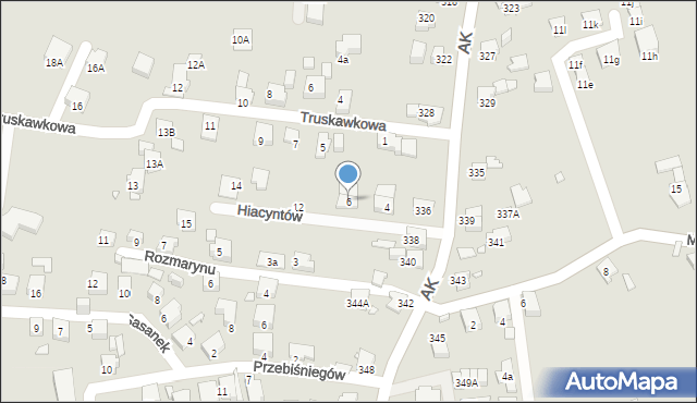 Katowice, Hiacyntów, 6, mapa Katowic