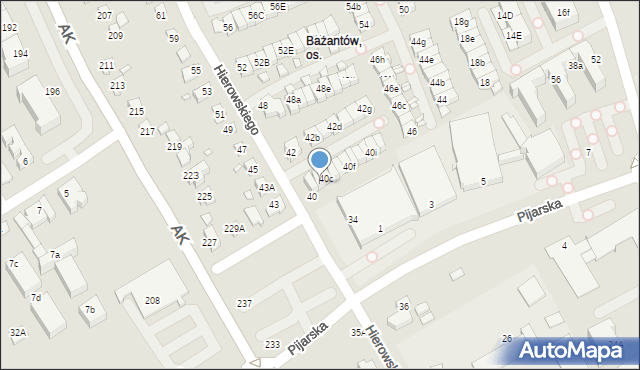 Katowice, Hierowskiego Zdzisława, 40b, mapa Katowic