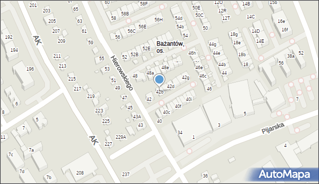 Katowice, Hierowskiego Zdzisława, 42b, mapa Katowic