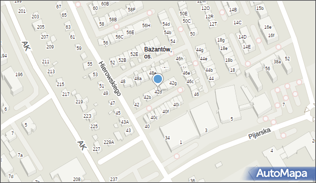 Katowice, Hierowskiego Zdzisława, 42d, mapa Katowic