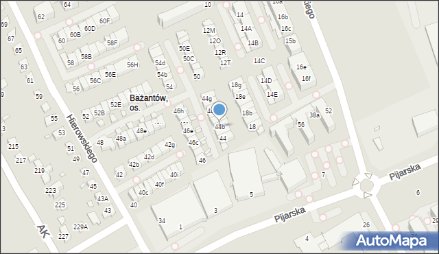 Katowice, Hierowskiego Zdzisława, 44b, mapa Katowic