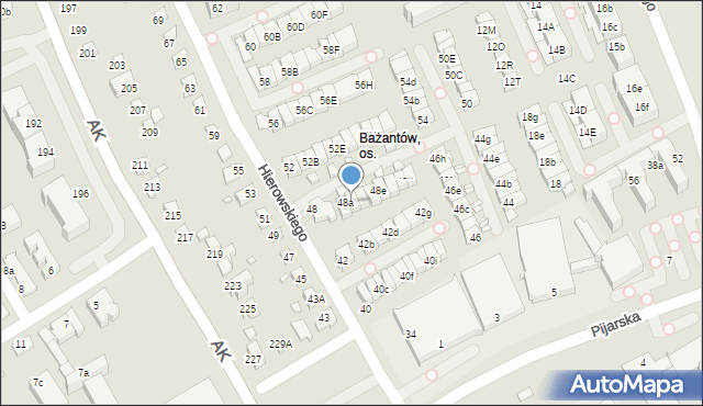 Katowice, Hierowskiego Zdzisława, 48b, mapa Katowic