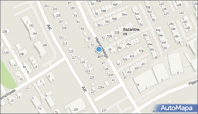 Katowice, Hierowskiego Zdzisława, 49, mapa Katowic