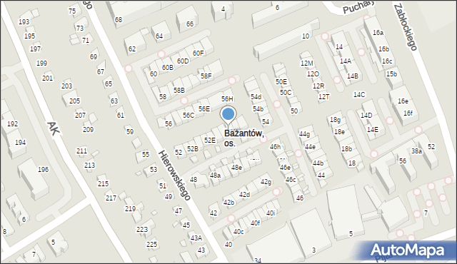 Katowice, Hierowskiego Zdzisława, 52H, mapa Katowic