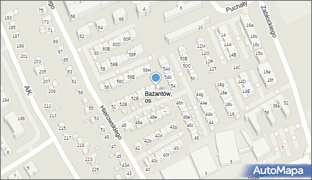 Katowice, Hierowskiego Zdzisława, 52J, mapa Katowic