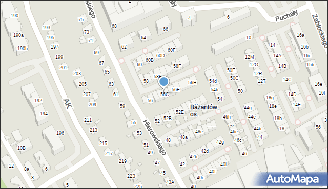 Katowice, Hierowskiego Zdzisława, 56C, mapa Katowic