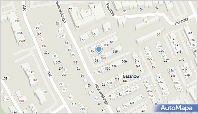 Katowice, Hierowskiego Zdzisława, 58a, mapa Katowic