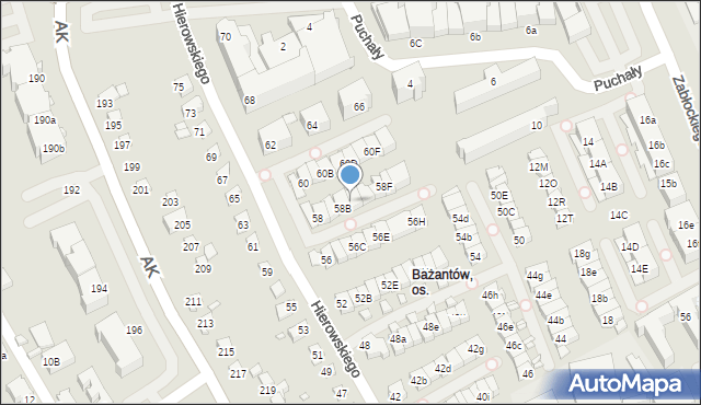 Katowice, Hierowskiego Zdzisława, 58C, mapa Katowic