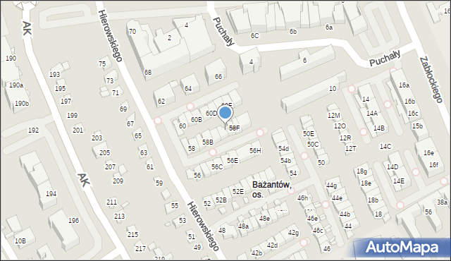 Katowice, Hierowskiego Zdzisława, 58e, mapa Katowic