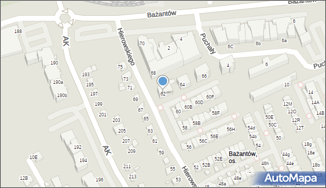 Katowice, Hierowskiego Zdzisława, 62, mapa Katowic