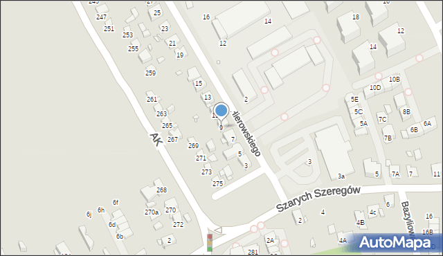 Katowice, Hierowskiego Zdzisława, 9, mapa Katowic