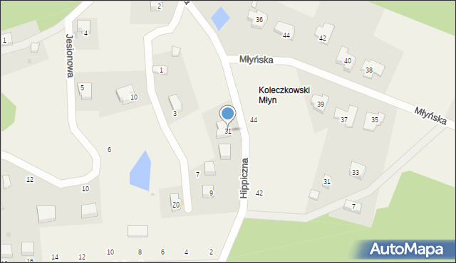 Koleczkowo, Hippiczna, 31, mapa Koleczkowo