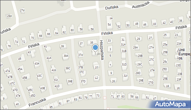 Koszalin, Hiszpańska, 6, mapa Koszalina