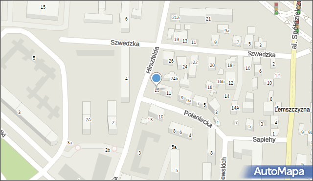 Lublin, Hirszfelda Ludwika, 15, mapa Lublina