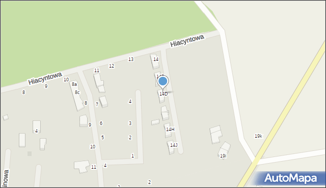 Pniewy, Hiacyntowa, 14D, mapa Pniewy