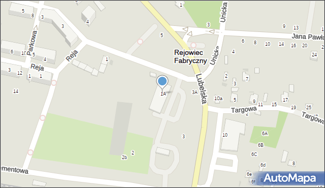 Rejowiec Fabryczny, Hirszfelda Ludwika, 1A, mapa Rejowiec Fabryczny