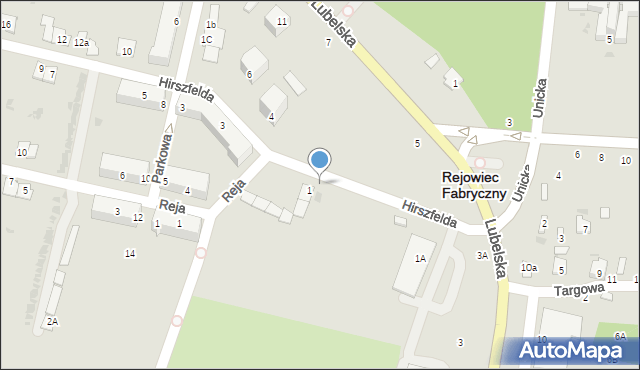 Rejowiec Fabryczny, Hirszfelda Ludwika, 3a, mapa Rejowiec Fabryczny