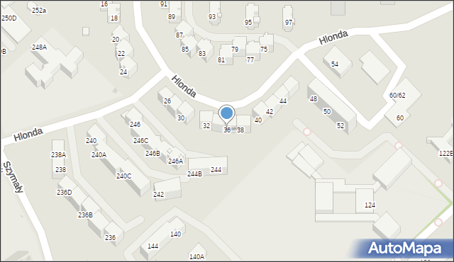 Bytom, Hlonda Augusta, ks. kard. Prymasa, 36, mapa Bytomia