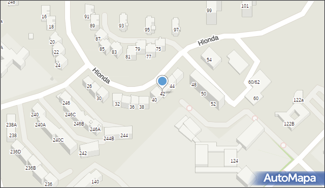 Bytom, Hlonda Augusta, ks. kard. Prymasa, 42, mapa Bytomia