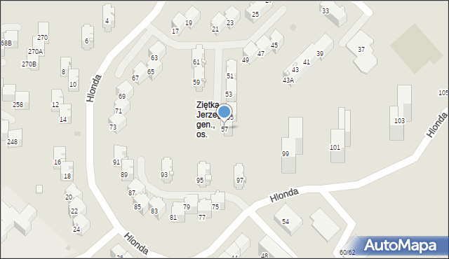 Bytom, Hlonda Augusta, ks. kard. Prymasa, 57, mapa Bytomia