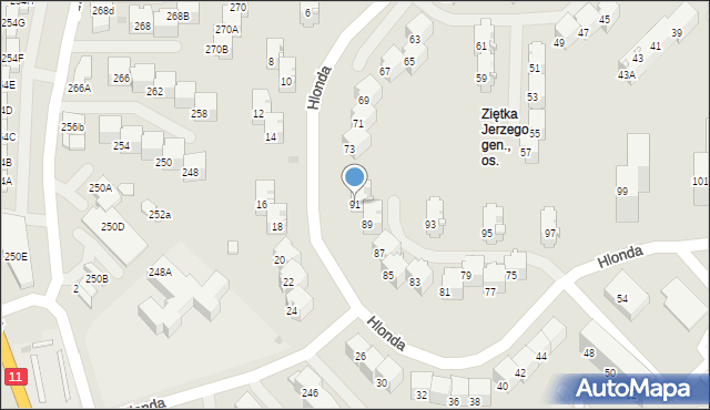 Bytom, Hlonda Augusta, ks. kard. Prymasa, 91, mapa Bytomia
