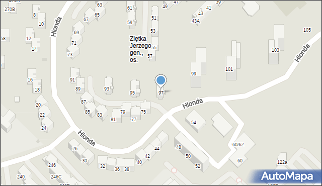 Bytom, Hlonda Augusta, ks. kard. Prymasa, 97, mapa Bytomia