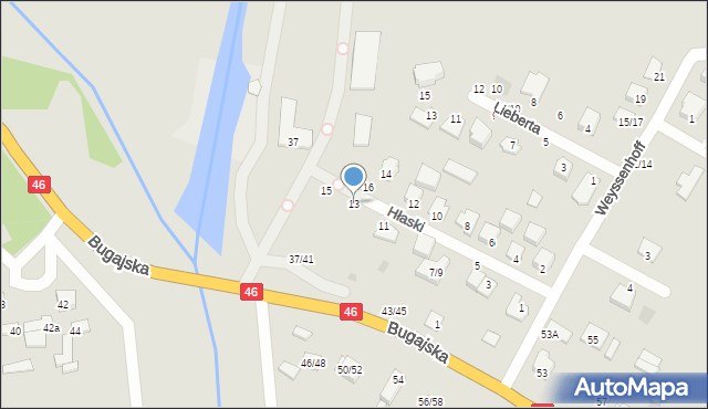 Częstochowa, Hłaski Marka, 13, mapa Częstochowy