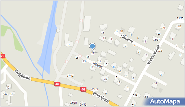 Częstochowa, Hłaski Marka, 14, mapa Częstochowy