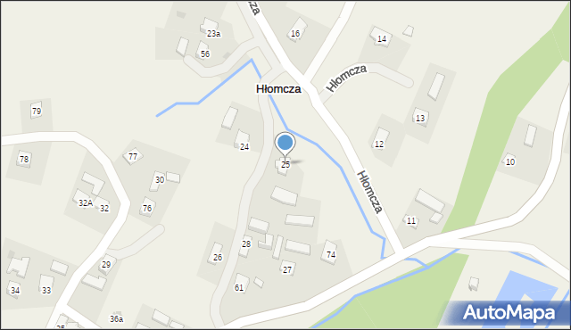 Hłomcza, Hłomcza, 25, mapa Hłomcza