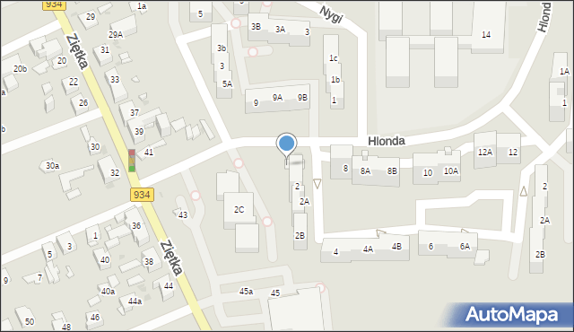 Mysłowice, Hlonda Augusta, ks. kard. Prymasa, 1, mapa Mysłowice