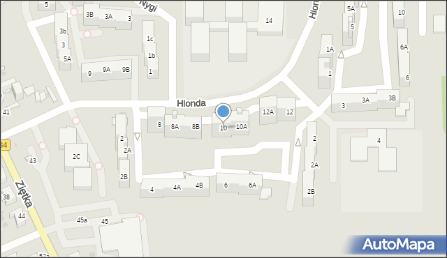 Mysłowice, Hlonda Augusta, ks. kard. Prymasa, 10, mapa Mysłowice