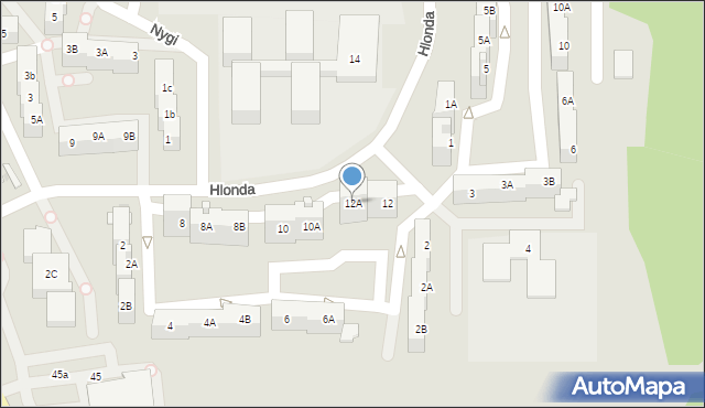 Mysłowice, Hlonda Augusta, ks. kard. Prymasa, 12A, mapa Mysłowice