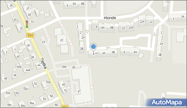 Mysłowice, Hlonda Augusta, ks. kard. Prymasa, 4, mapa Mysłowice