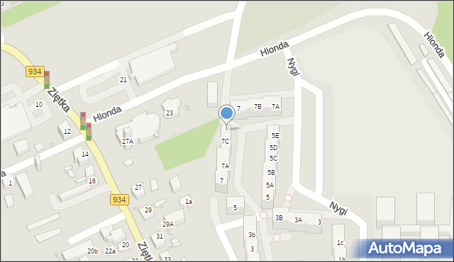 Mysłowice, Hlonda Augusta, ks. kard. Prymasa, 7D, mapa Mysłowice