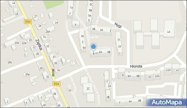 Mysłowice, Hlonda Augusta, ks. kard. Prymasa, 9, mapa Mysłowice