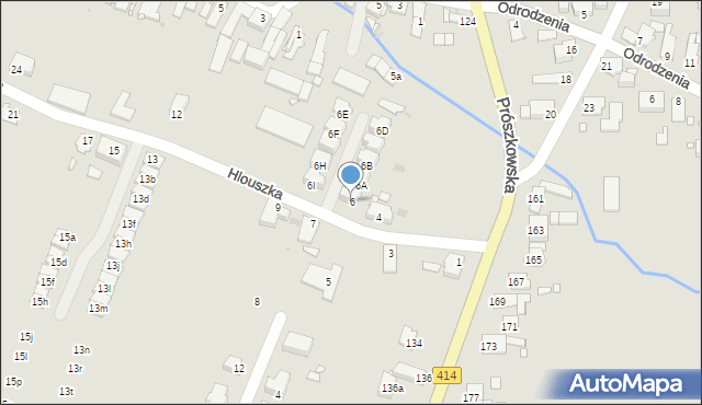 Opole, Hlouszka Wincentego, 6, mapa Opola