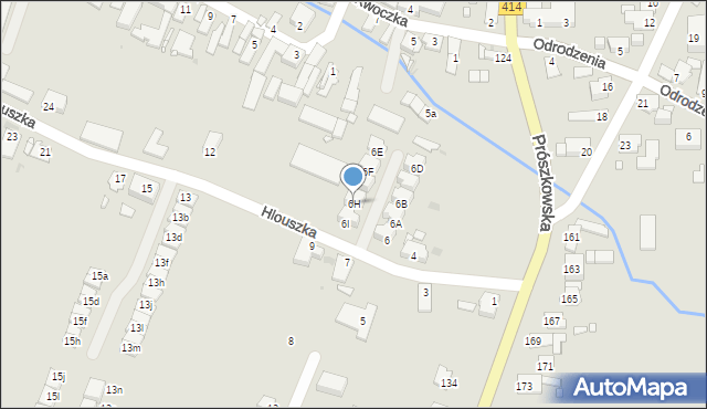 Opole, Hlouszka Wincentego, 6H, mapa Opola