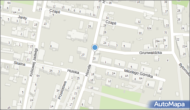 Ruda Śląska, Hlonda Augusta, ks. kard. Prymasa, 22, mapa Rudy Śląskiej