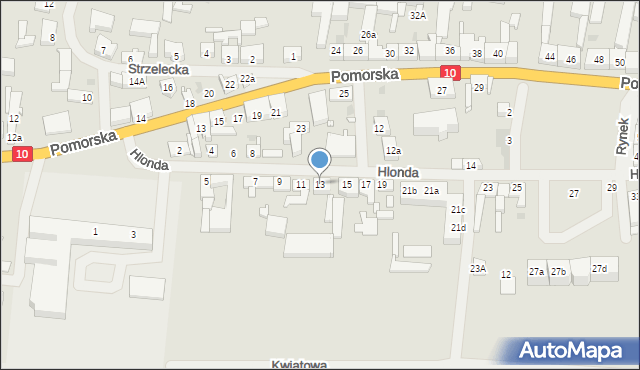 Suchań, Hlonda Augusta, ks. kard. Prymasa, 13, mapa Suchań