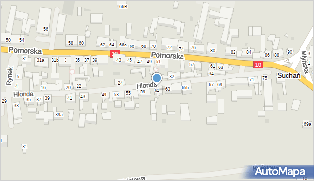 Suchań, Hlonda Augusta, ks. kard. Prymasa, 61, mapa Suchań