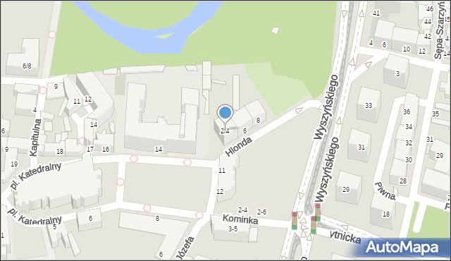 Wrocław, Hlonda Augusta, ks. kard. Prymasa, 2/4, mapa Wrocławia